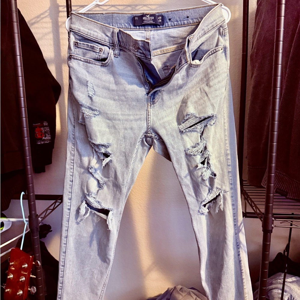 Distressed Light Blue Jeans